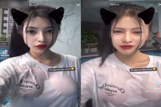 Ngọc Uyên vòng 1 khủng mê mẩn ở hồ bơi